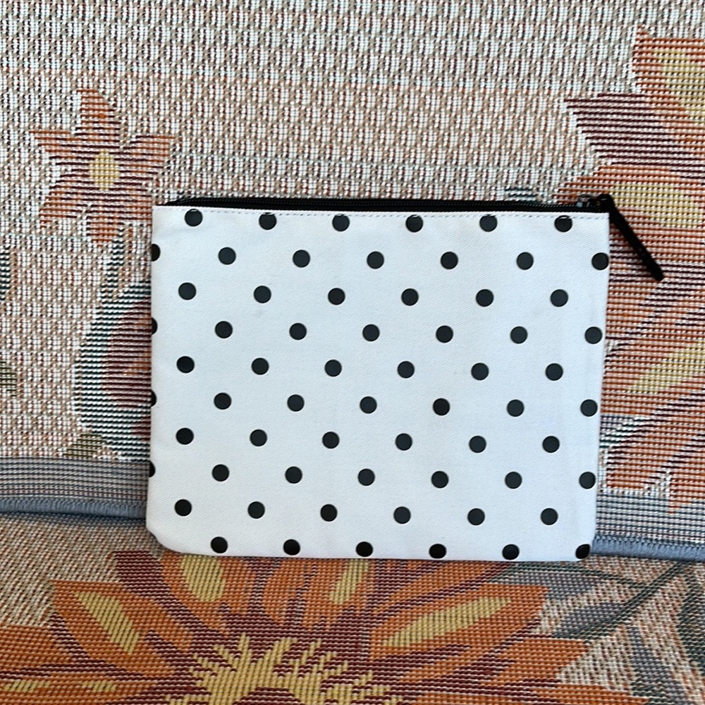 Kate Spade Large Canvas Polka Dot Zip Pouch - Picture 15 of 16